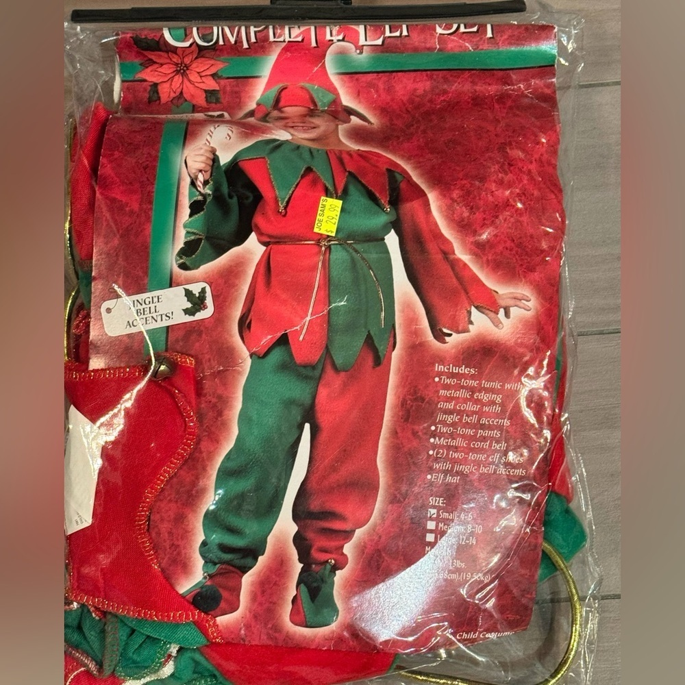 Festive Elf Costume for Kids - Red and Green NWT size SMALL